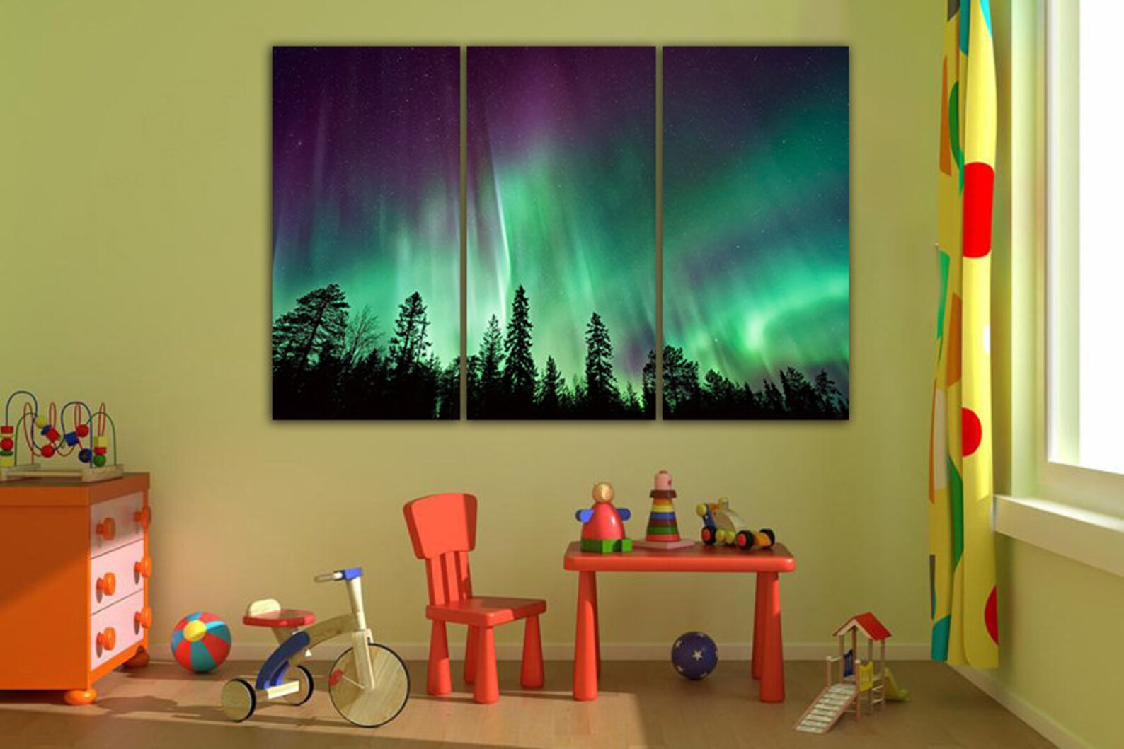 Wall Art Canvas Aurora Borealis Northern Lights Aurora Wall Etsy