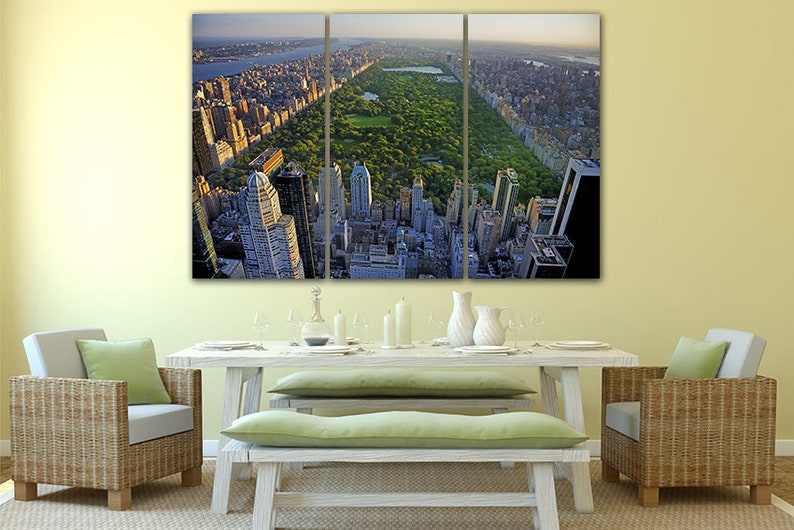 Large Canvas Art Central Park New York Skyline City Wall Art Etsy