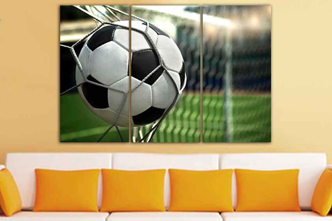 Soccer ball canvas Soccer print Football wall art Soccer art Etsy