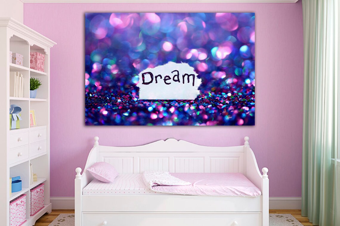 Dream Canvas Print on Canvas Dream Glitter Art Dream Wall Etsy