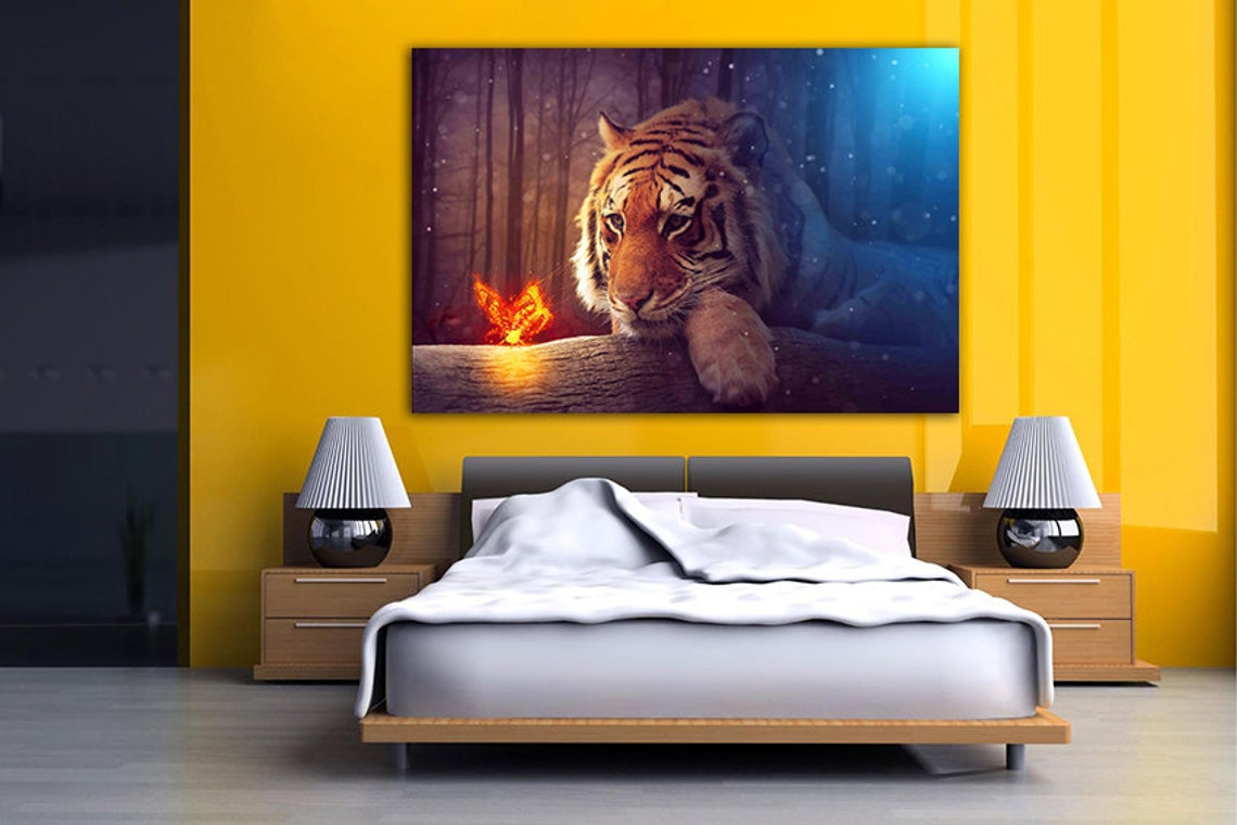 Tiger canvas Tiger print Tiger wall art Nursery decor Big cats Etsy