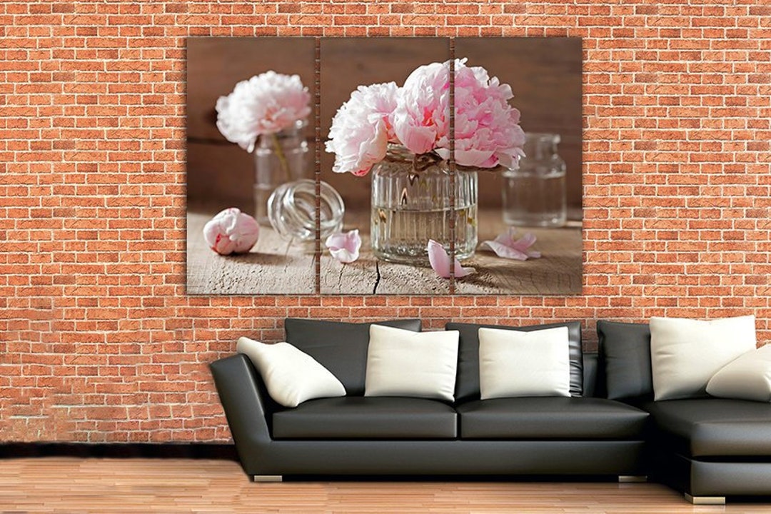 Peony Canvas Peony Wall Art Floral Art Print Botanical Wall Set Flower ...