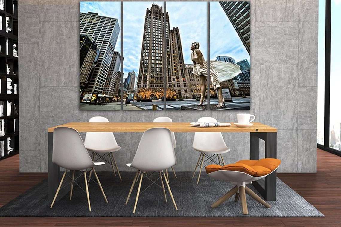 Wall Art Canvas Chicago City Wall Art Chicago Home Art Chicago Etsy