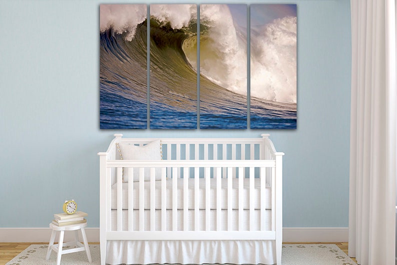 Wall art canvas Ocean waves canvas Ocean waves print Water decor Waves art print Ocean waves photo Landscape art Nature picture Sea canvas