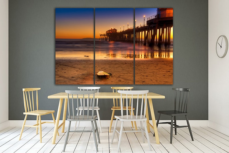 Huntington Beach California Beach Canvas Beach Print Beach Etsy