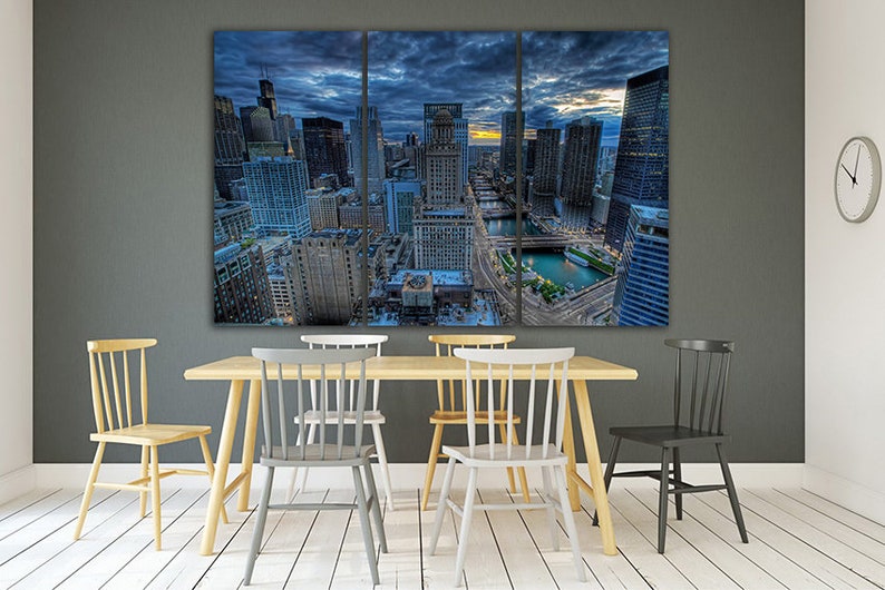 Panel Wall Art Chicago Canvas Art Chicago Picture Chicago Etsy