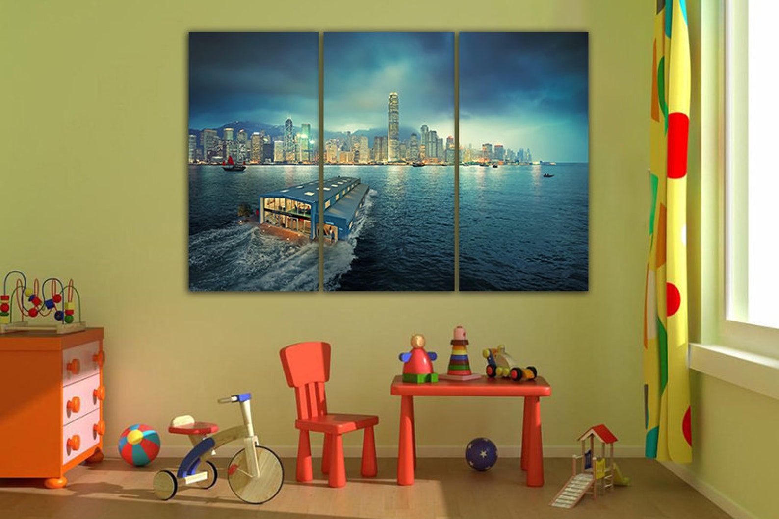 Hong Kong Canvas Hong Kong Decor Hong Kong Print City Wall Art Etsy