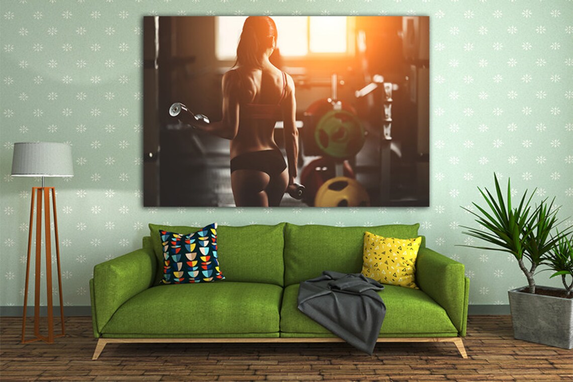 Fitness Gym Fitness Canvas Set Sport Wall Art Dumbbell Art Etsy
