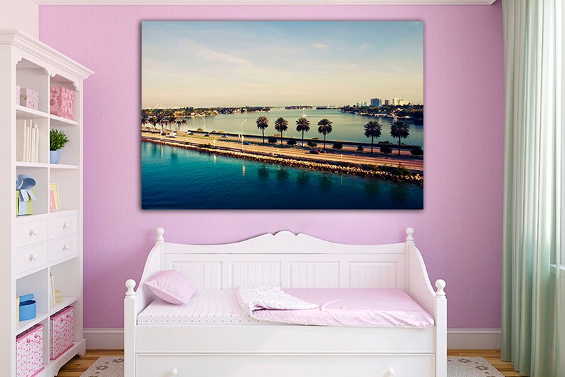Art Panel Canvas Miami Florida Miami Poster City Wall Art Etsy