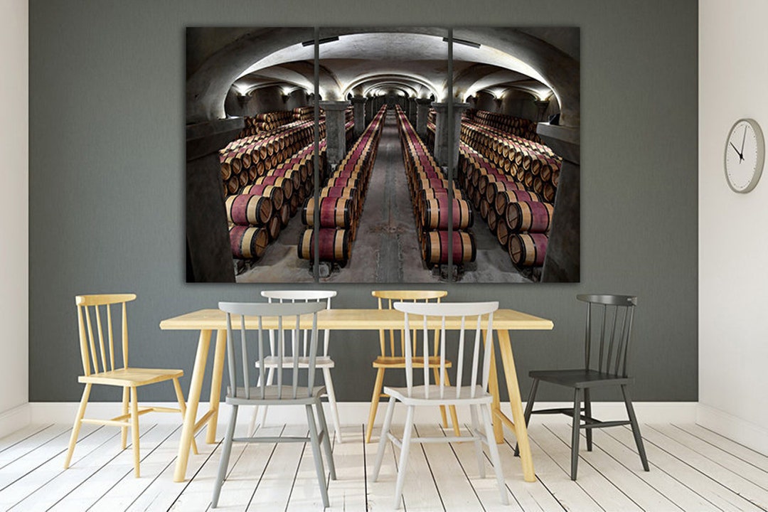 Wine Cellar Wall Art Canvas Barrel Print Barrels Canvas Wine Wall Décor