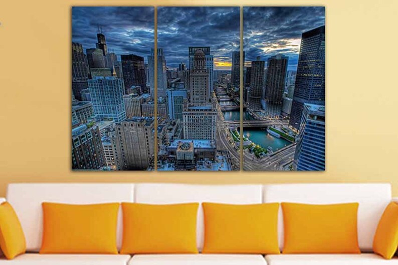 Panel Wall Art Chicago Canvas Art Chicago Picture Chicago Etsy
