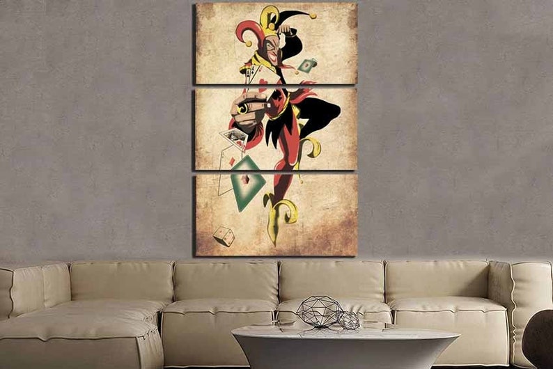 Joker Playing Card Wall Art Canvas Joker Décor Playing Card Etsy