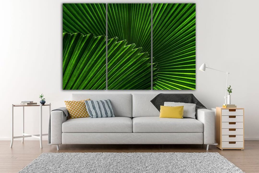 Palm Leaf Print Leaf Canvas Leaf Wall Art Leaves Décor Landscape Art ...
