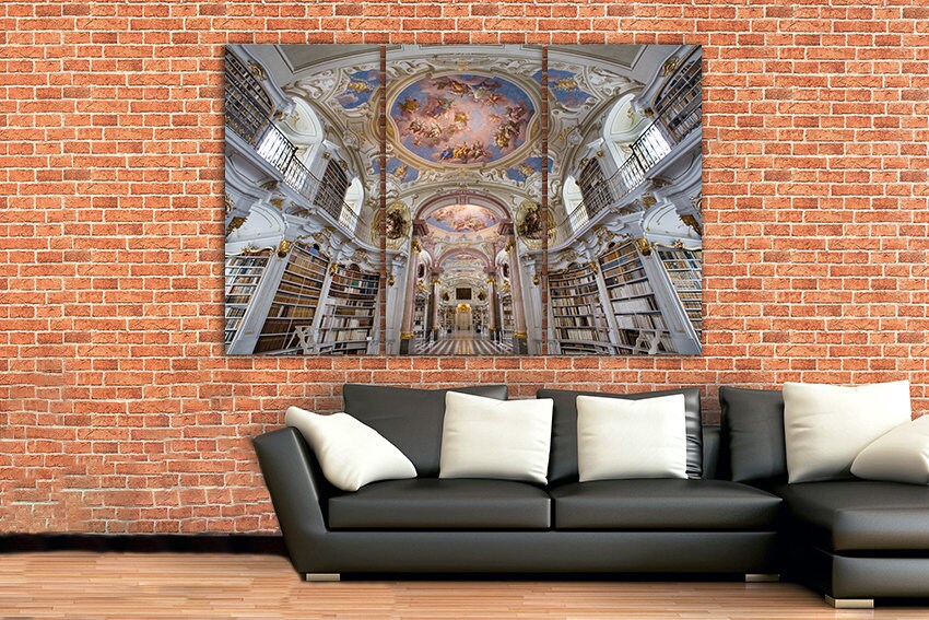 Library Canvas Print Library Décor Austria Wall Art Books Wall Etsy UK