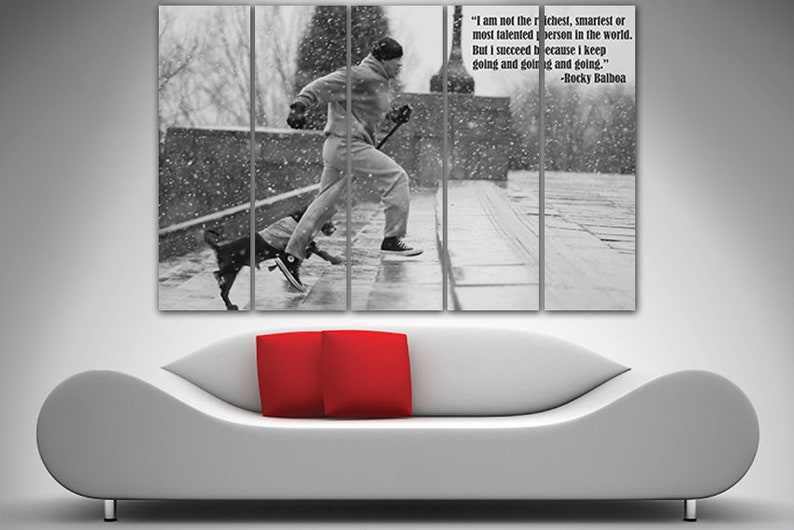 Rocky balboa Wall art canvas Rocky balboa art Rocky print Boxing decor Movie poster Motivation canvas Running decor Rocky gift Film artwork