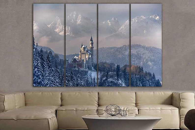Neuschwanstein art Germany canvas Germany wall art Germany d\u00e9cor Castle Germany Landscape home art Neuschwanstein Bavaria print Castle art