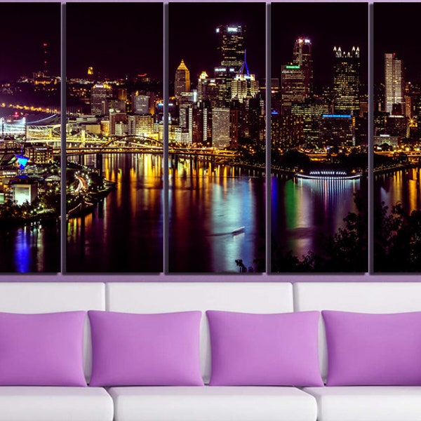 Pittsburgh canvas Pittsburgh print City wall art Pittsburgh décor Pittsburgh poster Pittsburgh city Travel gift Pittsburgh art Pennsylvania