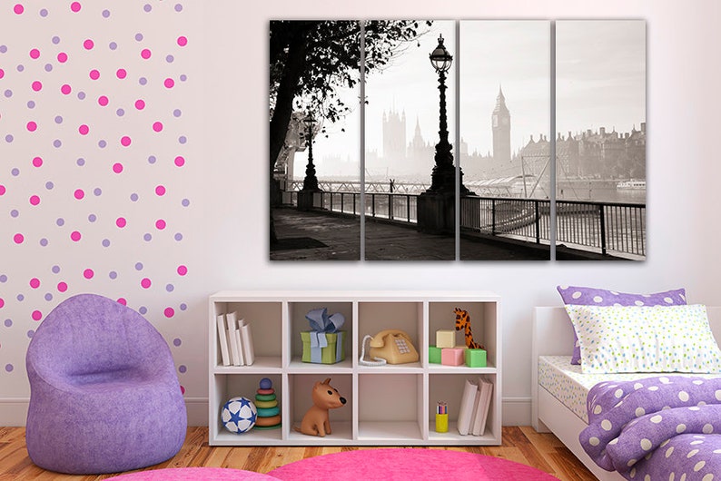 London print Large canvas art City wall art London décor | Etsy
