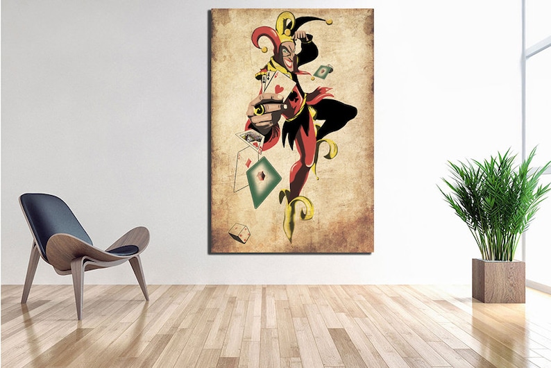 Joker Playing Card Wall Art Canvas Joker Décor Playing Card Etsy