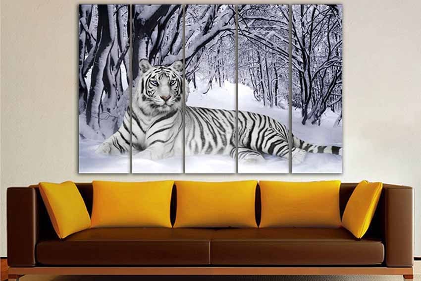 White Tiger Canvas White Tiger Art Tiger Print Set Animal | Etsy
