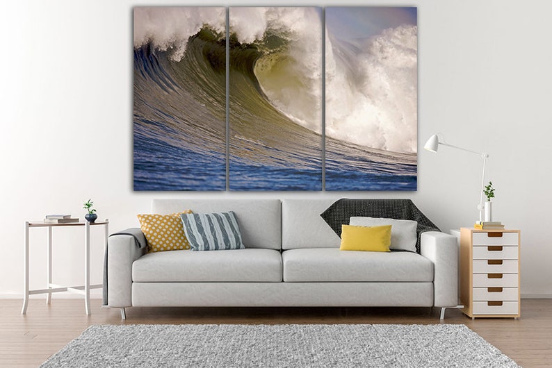 Wall art canvas Ocean waves canvas Ocean waves print Water decor Waves art print Ocean waves photo Landscape art Nature picture Sea canvas
