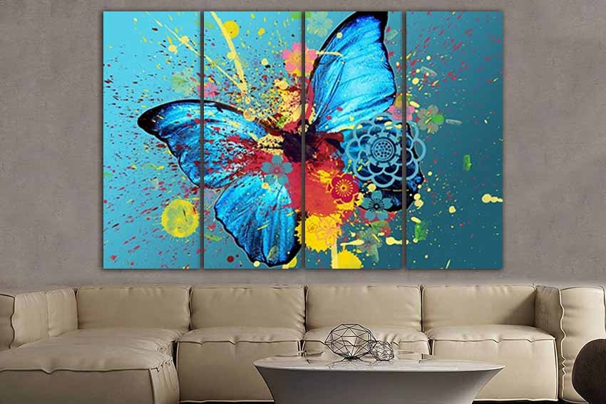 Butterfly Canvas Abstract Art Butterfly Wall Décor Abstraction - Etsy ...
