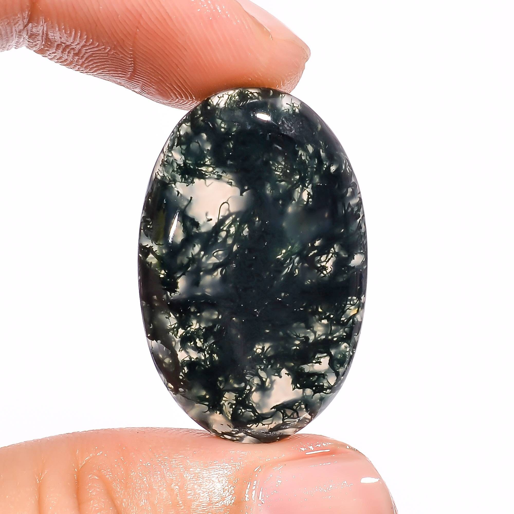 27 Ct. Superb Top Grade Quality 100% Natural Moss Agate Oval | Etsy