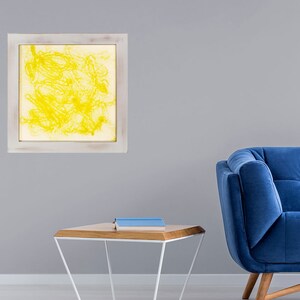 Yellow Structure wall lamp, wandlamp(NL), fused glass art, lighting