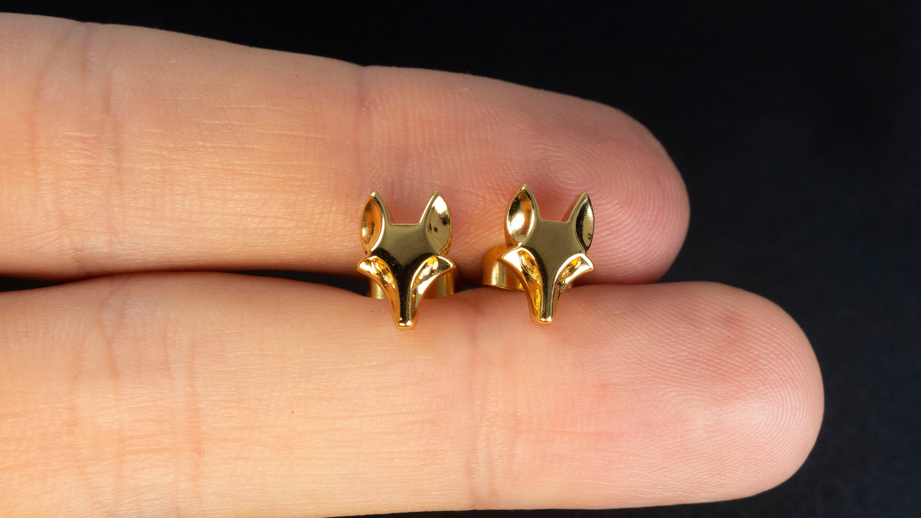 Gold store fox earrings