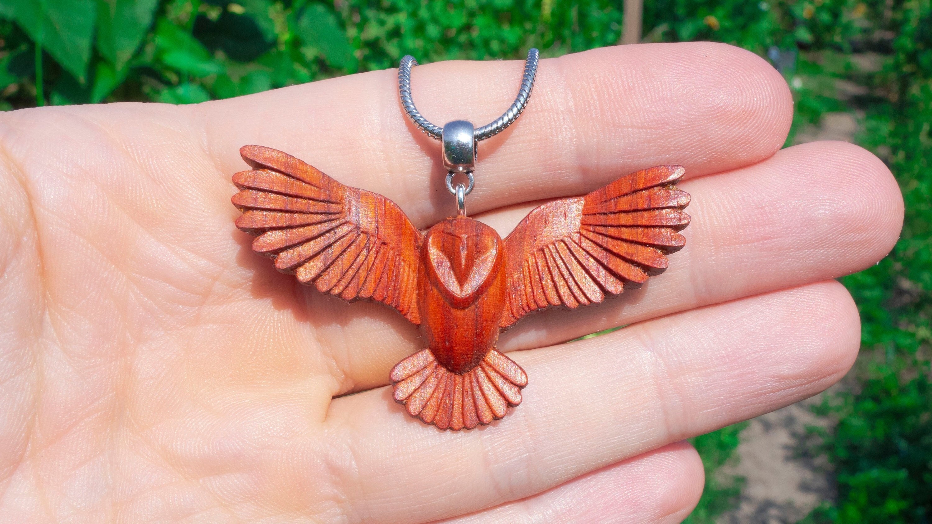 Owl Necklace, Wood Owl Pendant, Wooden Pendant Animal Owl Necklace, Wood Owl Pendant, Wooden Pendant Animal