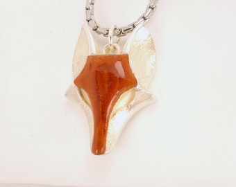 Fox-hangerketting, zilveren vos-statementhanger, minimalistische dierensieraden cadeau voor haar vrouwen, spirituele dierenketting