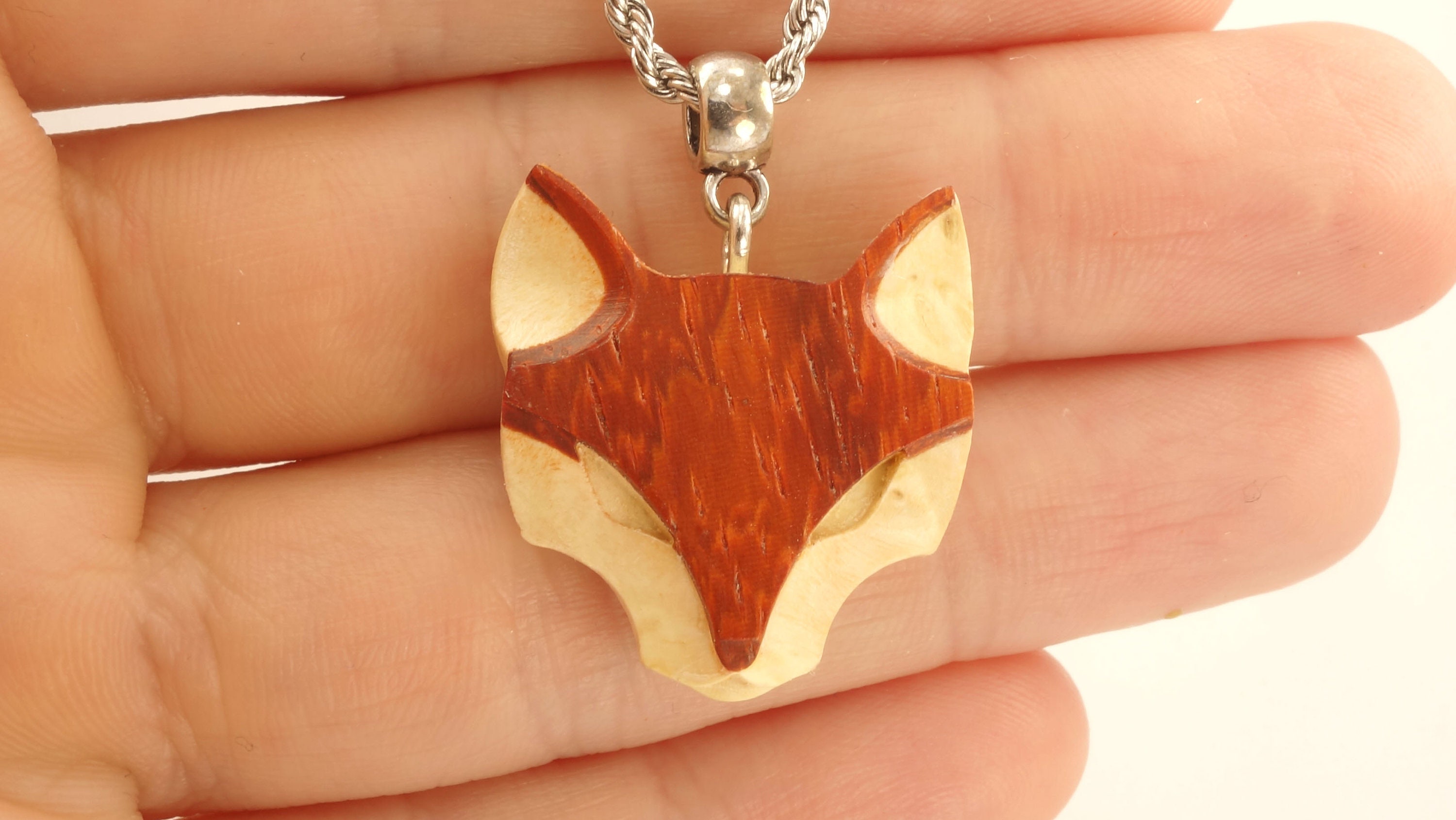 Wooden fox best sale necklace