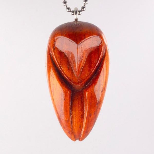 Collana pendente in legno gufo fatto a mano, collana animale, piccolo gufo minimalista regali carini