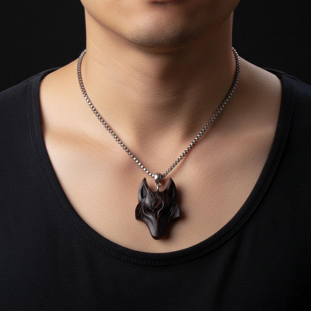 Handmade Wenge Wooden Wolf Pendant: Exotic Animal Necklace - Etsy