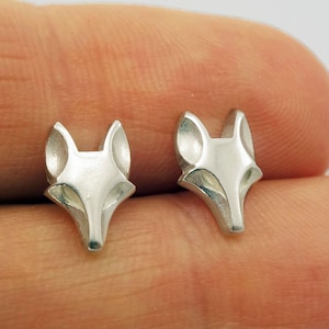 Silver Fox Stud Earrings: Dainty Animal Fashion