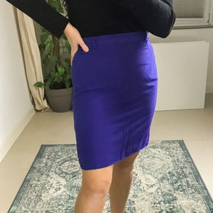 vintage | Devernois | high waist skirt | size medium - large | purple blue