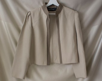 80s vintage | Louis Féraud | designer wool blazer jacket | size small / medium | creme beige brown | Made in West Germany | Feraud