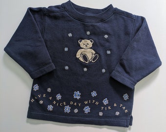 vintage kids | Tik & Tak | baby girl sweater | 86cm 18-24 months | bear flowers