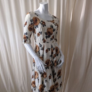 50s vintage | Modehaus Manuela | pure silk floral dress | size extra small - small