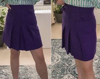 vintage | mini skirt | size small | wool blend | lined | purple | high quality