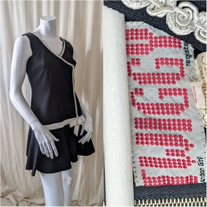 rare 60s vintage | original Twiggy - London Girl | mod mini dress | size extra small | black & white