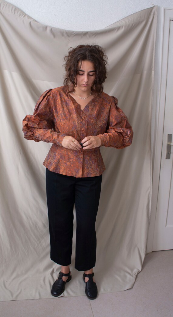 vintage handmade blouse | one of a kind | puff sl… - image 4