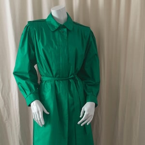 80s 90s vintage | Otello Pellé | green trenchcoat | size large - extra large | Made in Korea