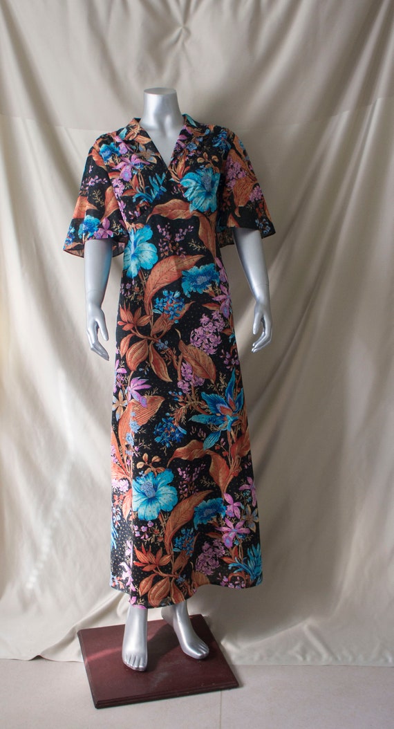 70s vintage | floral maxi dress | size medium | sh