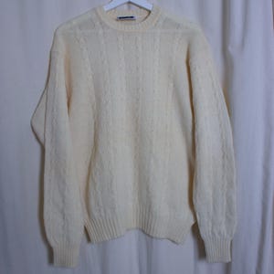 Vintage Zopfmuster Pullover | Manila | Größe Medium / Large | reine Schurwolle | Hergestellt in Italien | hochwertig