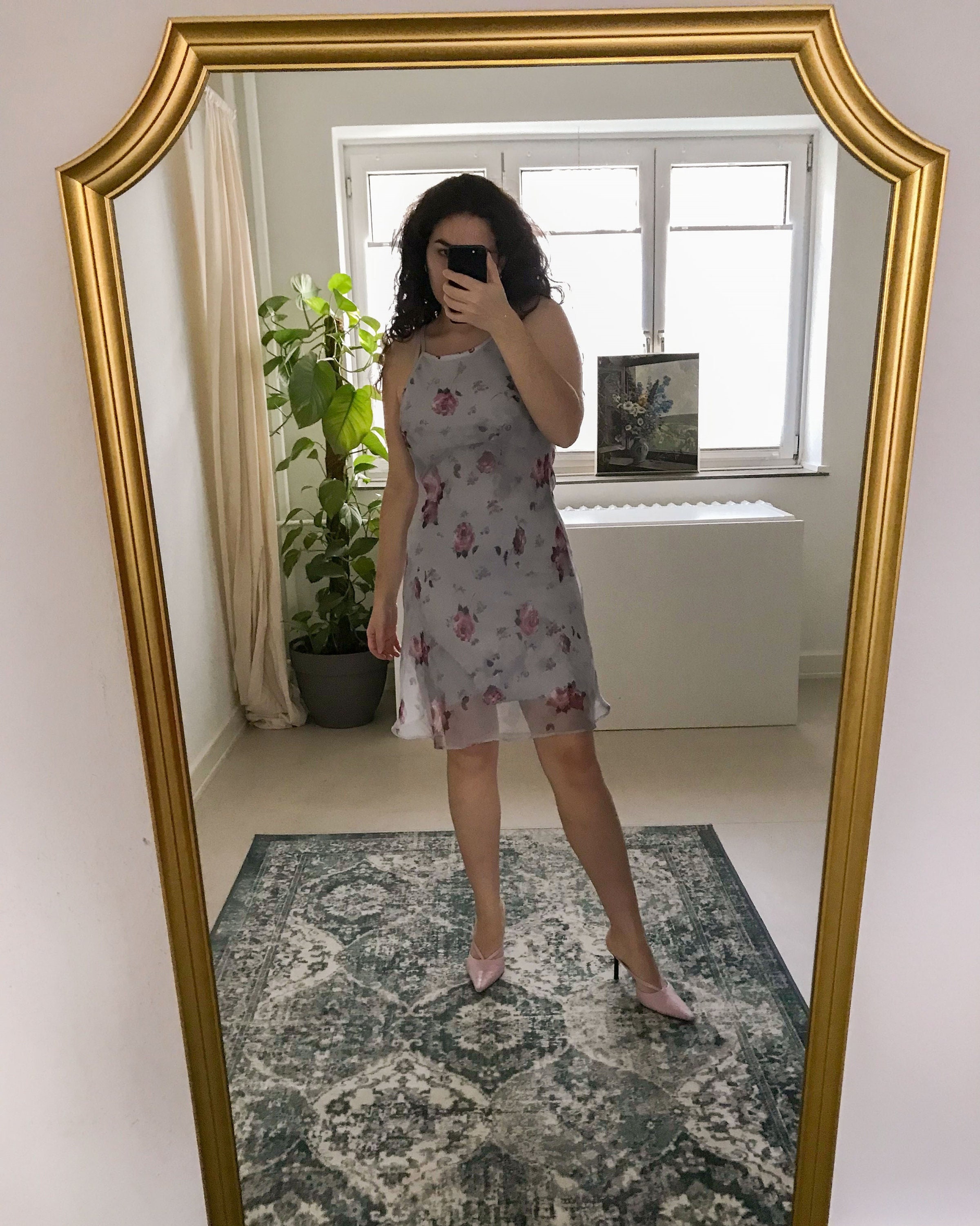 90s Vintage | Alyn Paige | Summer Dress | Size Small | Floral Mini Dress | Blueish-gray | Made in USA - Etsy 90s Vintage | Alyn Paige | Summer Dress | Size Small | Floral Mini Dress | Blueish-gray | Made in USA - Etsy