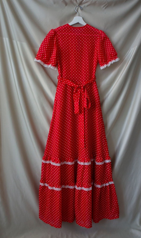 70s vintage | polka dot maxi dress | size extra s… - image 8