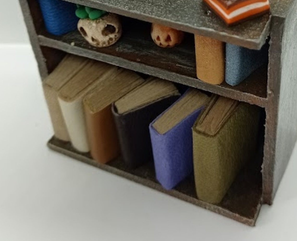 Miniature bookcase. Miniature shelf for books . Furniture for Etsy