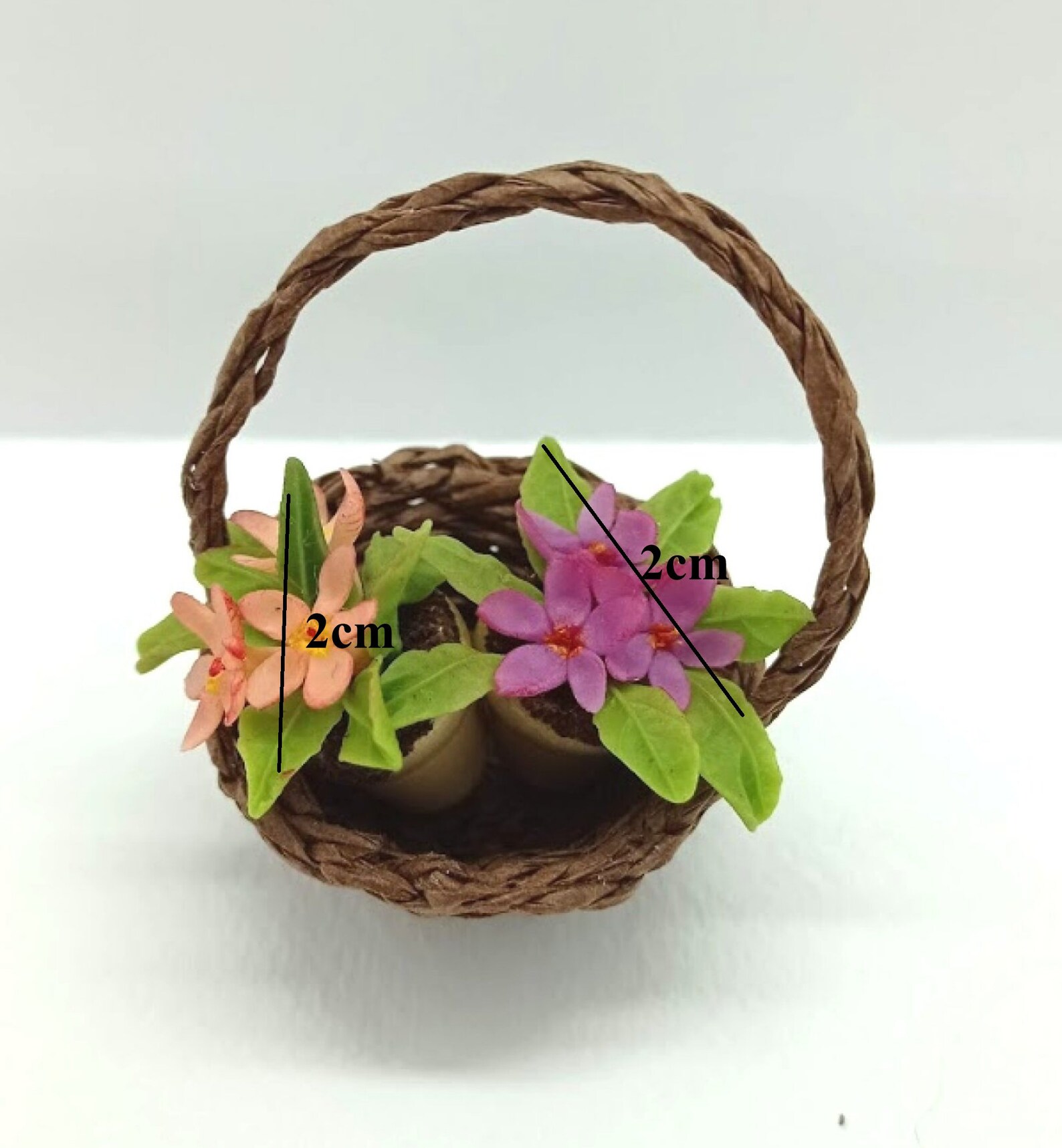 Easter flowers basket for Blythe. Basket with flowers for Etsy