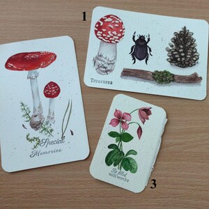 Cartes postales aquarelles, dessin original à l'aquarelle. Carte de voeux nature